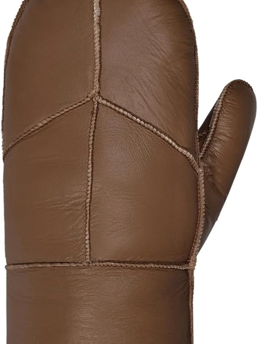 Women’s Brown Leather Shearling Mittens